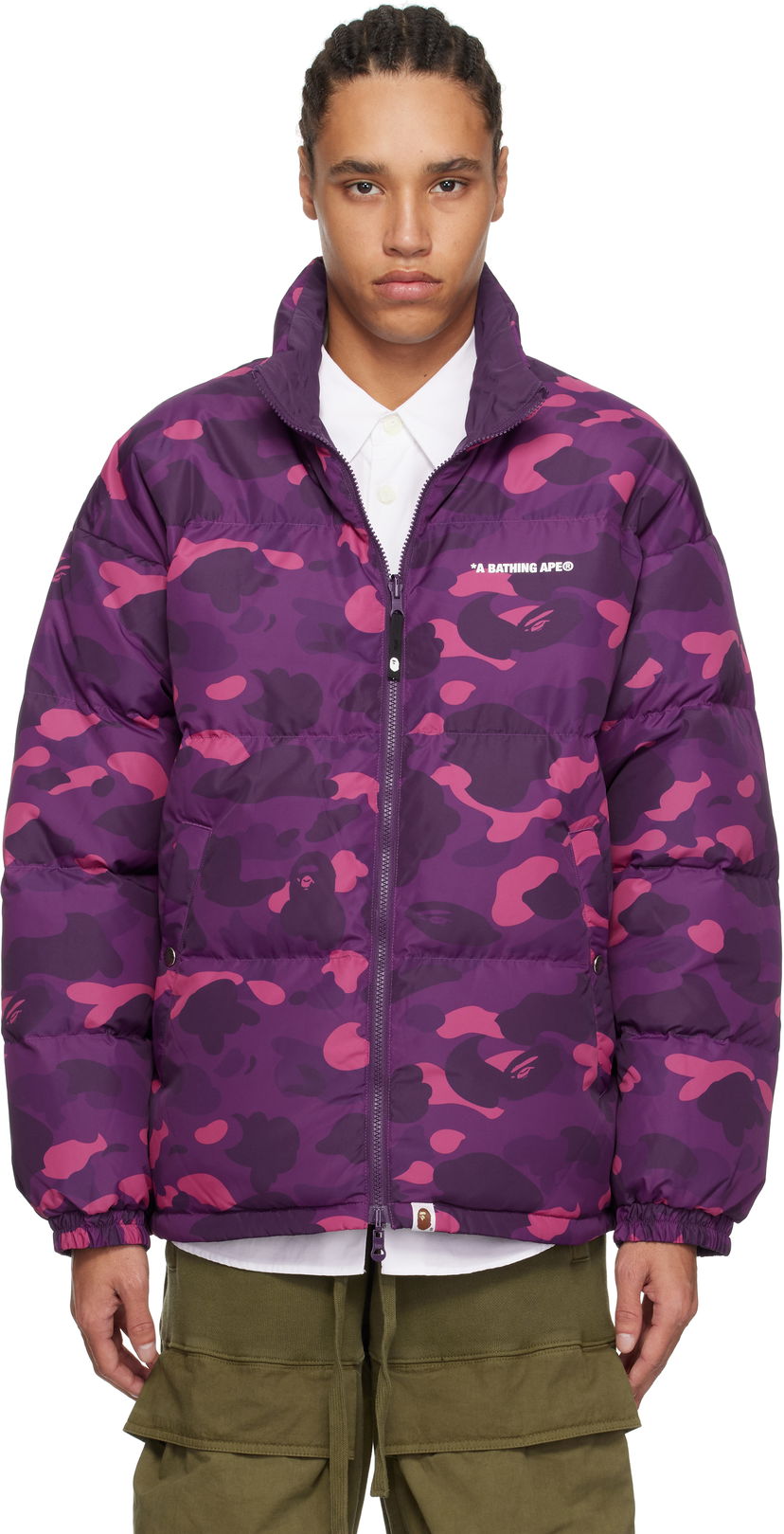 Pernata jakna BAPE Camo Reversible Down Jacket Ljubičasta | 001DNK801007M