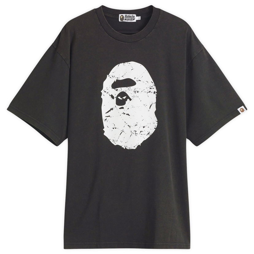 Majica kratkih rukava BAPE A Bathing Ape Heavy Washed Ape Head Relaxed Fit T-Shirt, Size Large Crna | 001CSL301351M-BLK