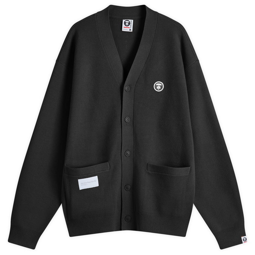 Džemper AAPE by A Bathing Ape AAPE Now Camo Badge Knit Cardigan Crna | AAPKNMB335XXNBKX