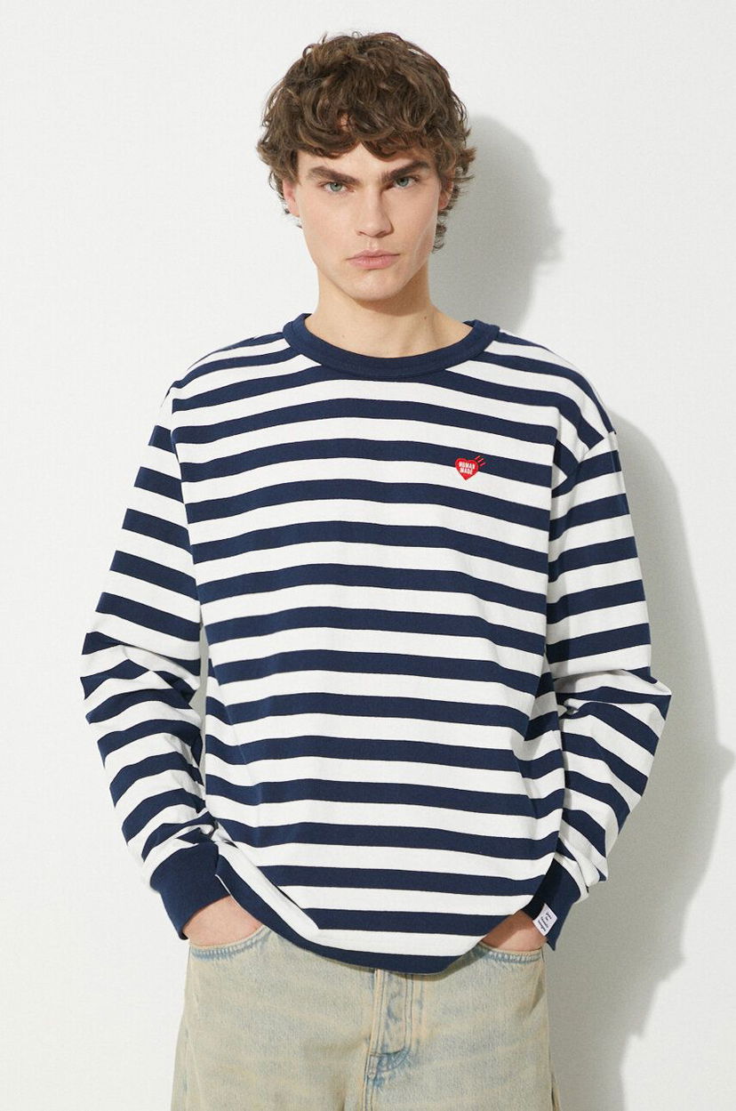 Majica kratkih rukava Human Made Human Made Striped Long Sleeve T-Shirt Bijela | HM27CS018