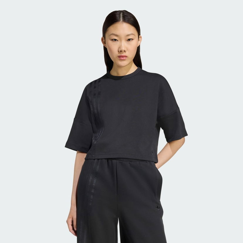 Majica kratkih rukava adidas Performance Off Placed 3-Stripes Cropped T-Shirt Crna | JX2707