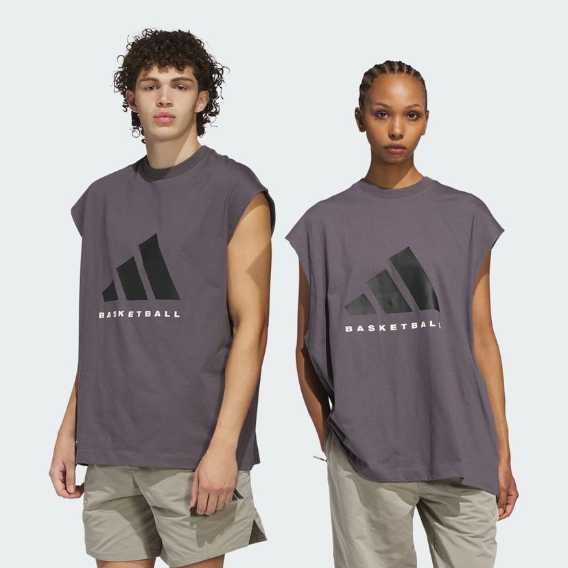 Majica bez rukava adidas Performance Basketball Sleeveless T-Shirt Ljubičasta | JC7836