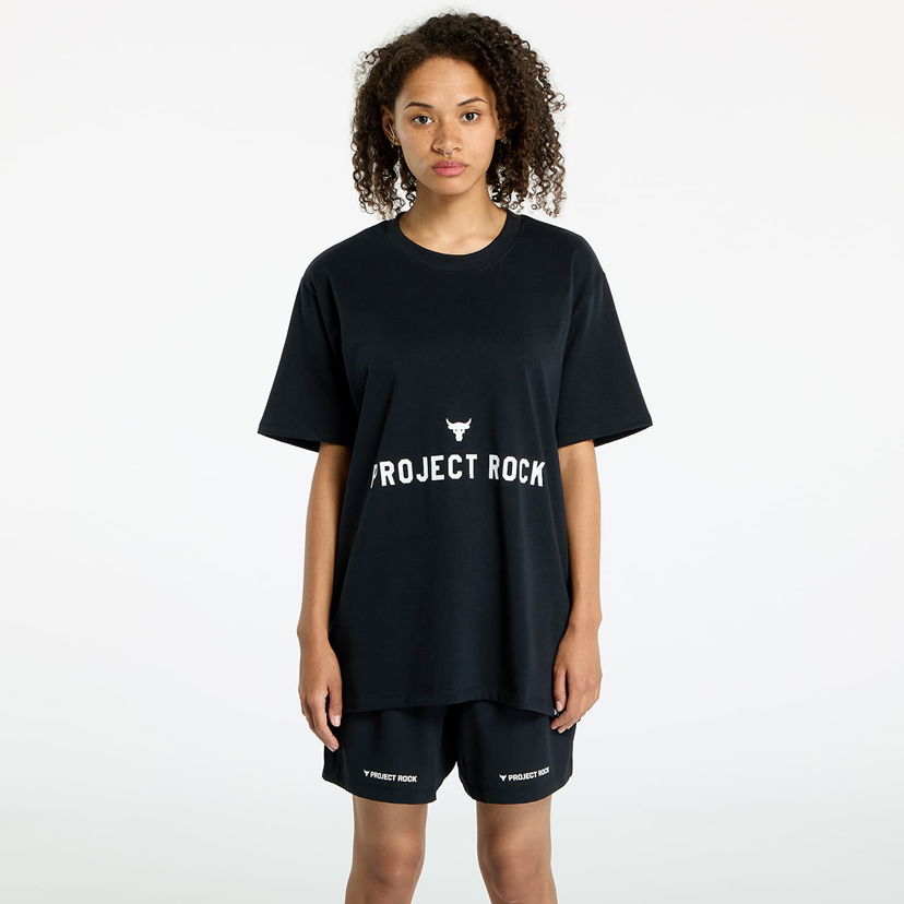 Majica kratkih rukava Under Armour Project Rock Campus Q3 T-Shirt Black/ White Crna | 1386440-001
