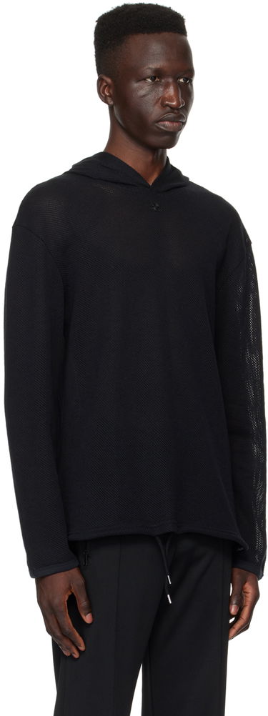 Dukserice Courrèges Courrèges Mesh Hoodie Crna | 124JHO027JS0069, 1