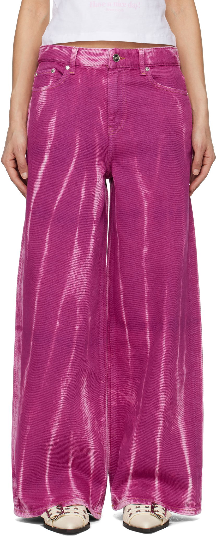 Jeans GANNI GANNI Overdyed Heavy Denim Marri Jeans Ljubičasta | J1671