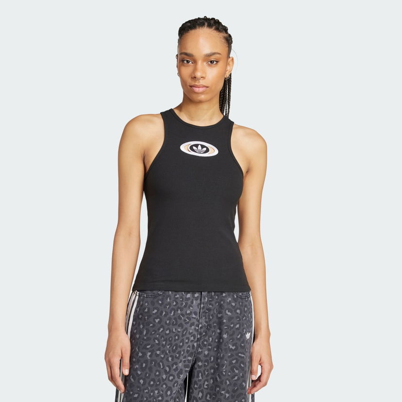 Majica bez rukava adidas Originals Originals Ribbed Tank Top Crna | KA2688