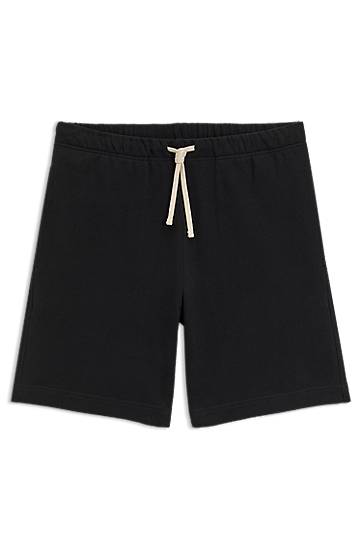 Kratke hlače BOSS BECKHAM x BOSS Oversized-Fit Cotton Terry Shorts Crna | 50549262