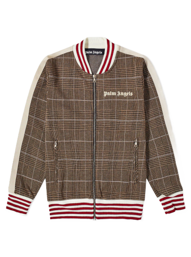 Bomber jakna Palm Angels Checked Track Bomber Jacket Smeđa | PMBD035F22FAB0016003