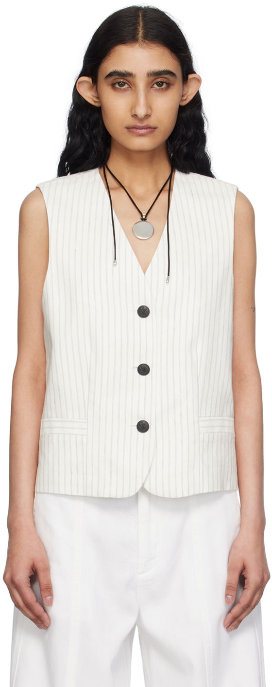 Prsluk rag & bone Erin Pinstriped Vest Bijela | WAW24P4017LI17
