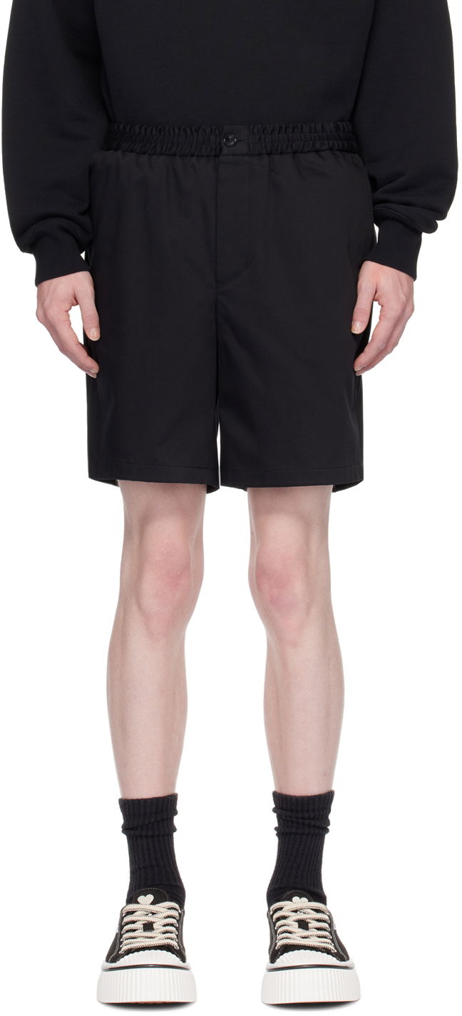 Kratke hlače AMI Paris Elasticized Waist Shorts Crna | HSO303.CO0009, 0