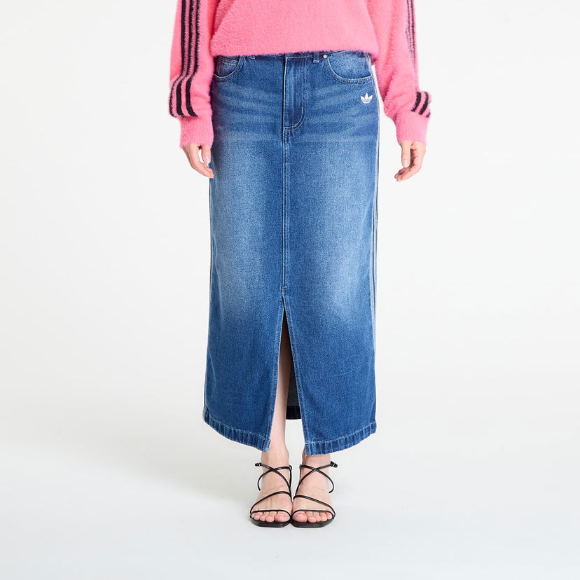 Suknja adidas Originals Adicolor 3-Stripes Denim Pencil Skirt Plava | JW2658