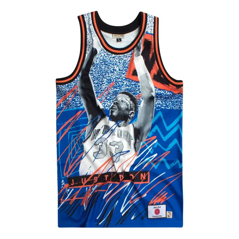 Majica bez rukava Mitchell & Ness Mitchell & Ness x JUST DONNY New York Knicks Basketball Jersey Plava | DJY1PTRY-NYKNG180453PEW