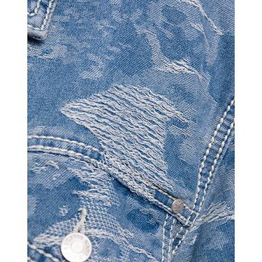 Jakna Karl Kani Karl Kani OG K Distress Camo Denim Jacket Plava | KK-60710032, 2