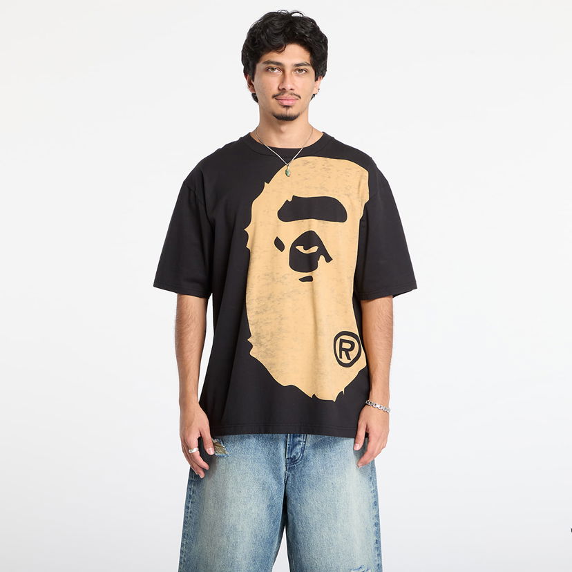 Majica kratkih rukava BAPE Bleached Big Ape Head Relaxed Fit Tee Crna | 001CSL801003MBLK