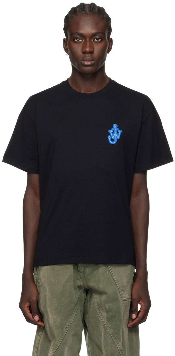 Majica kratkih rukava JW Anderson Black Anchor Patch T-Shirt Crna | JT0061-PG0772
