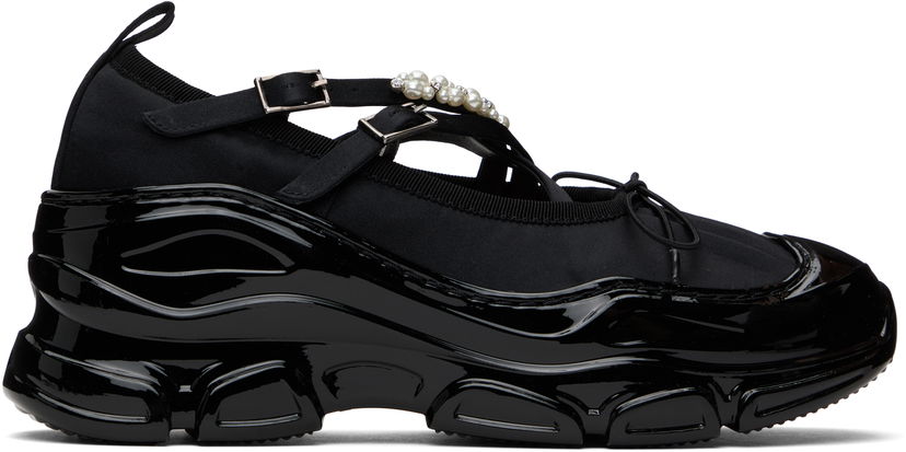Haljina Simone Rocha Simone Rocha Beaded Tracker Ballerinas Crna | HT19B 0755