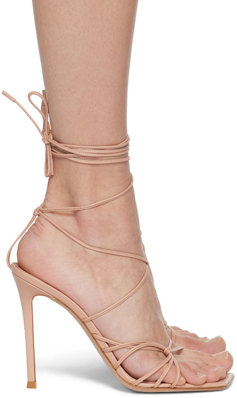 Tenisice i cipele Gianvito Rossi Gianvito Rossi Sylvie Lace-Up Heeled Sandals Bež | G32016.15RIC.NAP
