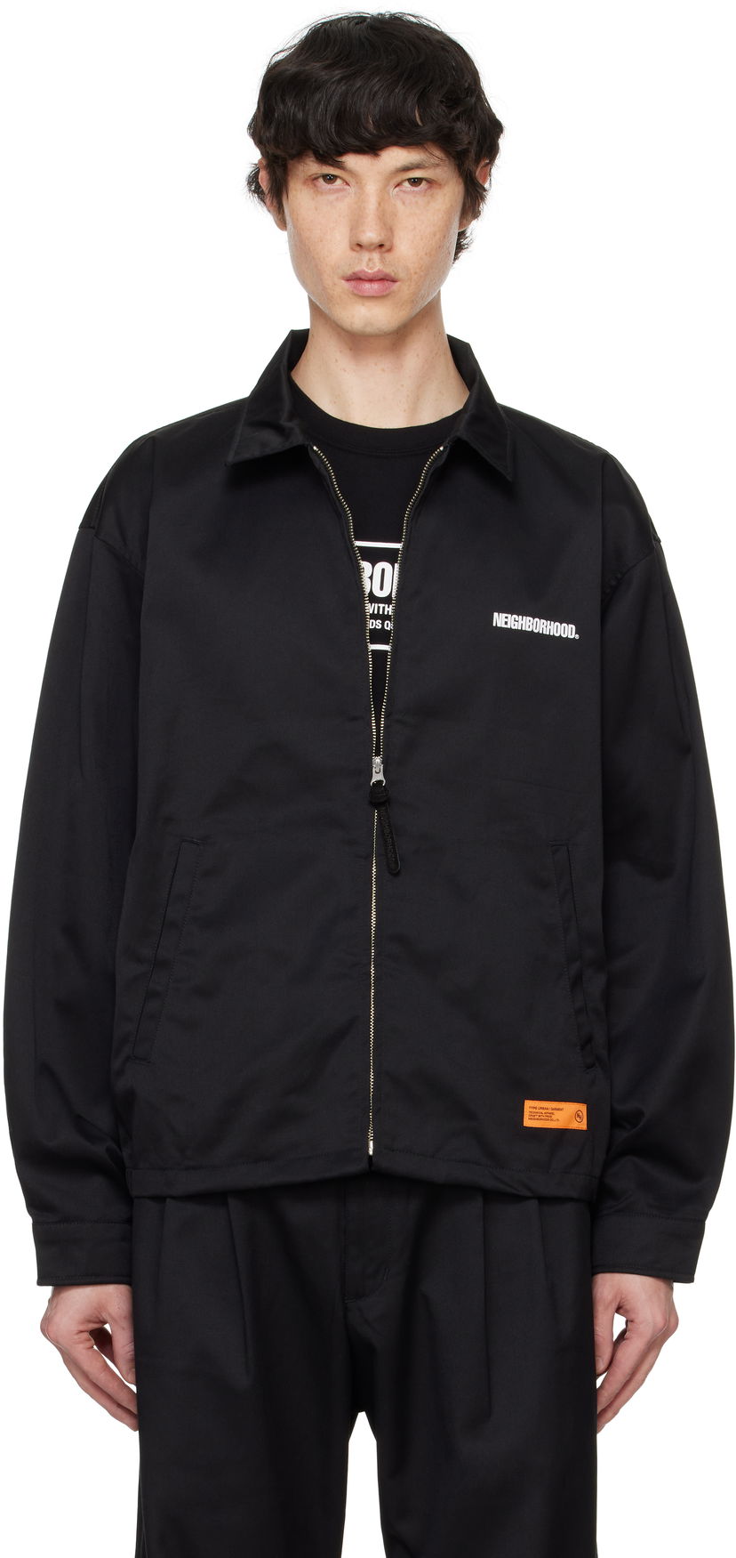 Bomber jakna Neighborhood Work Zip Jacket Crna | 242TSNH-JKM03