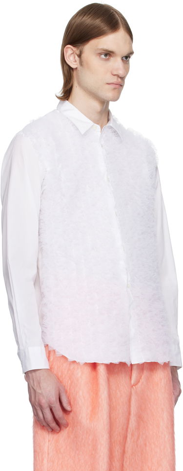 Košulja Comme des Garçons Homme Plus Cotton Broad & Nylon Tulle Shirt Bijela | PO-B025-051, 1