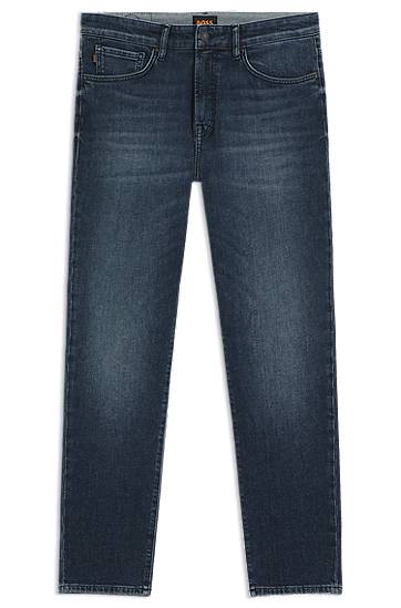 Jeans BOSS Tapered-Fit Comfort-Stretch Denim Jeans Plava | 50544651
