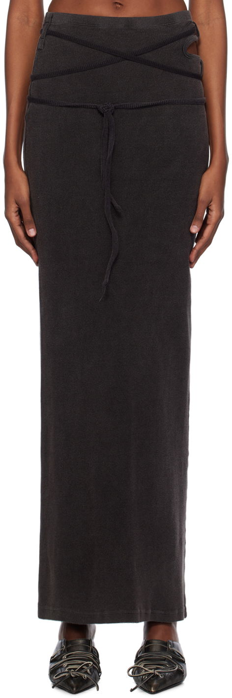 Suknja Ottolinger Ottolinger Rib Knit Maxi Skirt Crna | 408001