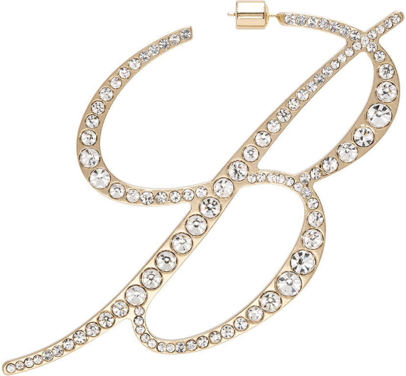 Naušnice Blumarine Crystal-Embellished "B" Monogram Single Earring Metalik | P444W062A
