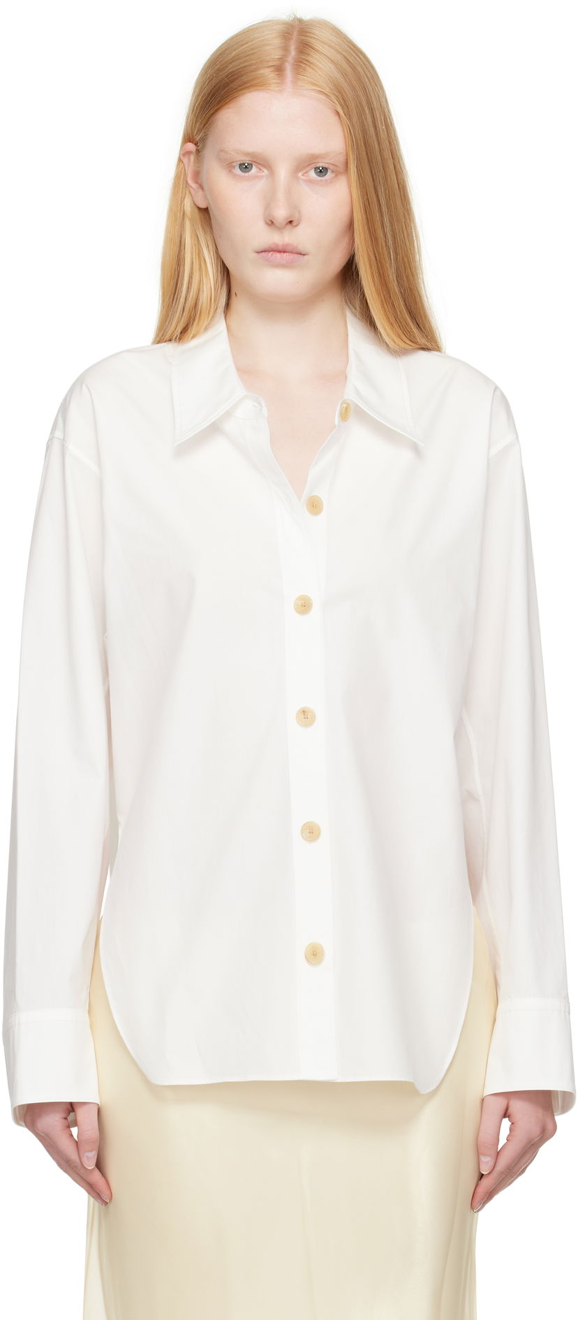 Košulja Khaite Khaite Herschel Button-Down Shirt Bijela | 2379195