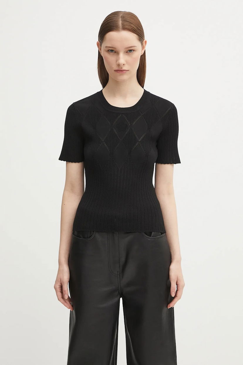 Majica kratkih rukava KENZO Kenzo Textured Summer Top Crna | FF62TO6033CW