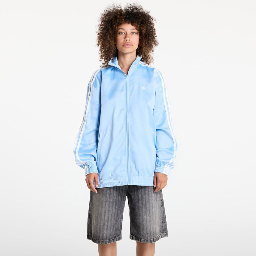 Jakna adidas Originals adidas Originals Satin Firebird Ruffle Track Jacket Plava | KC8811
