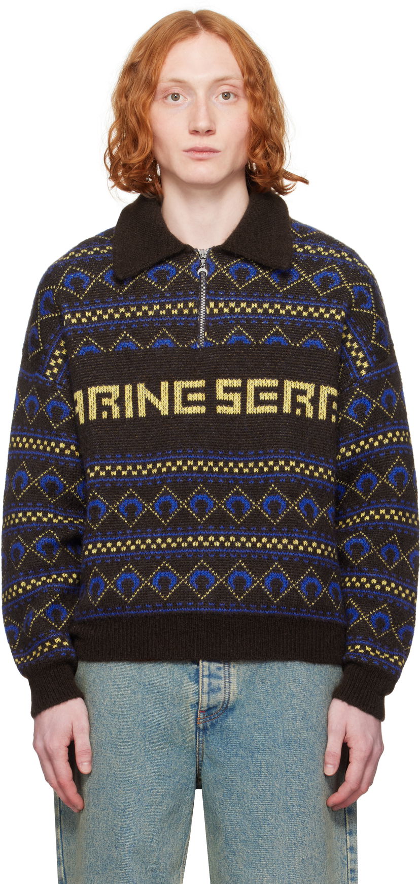 Džemper Marine Serre Marine Serre Jacquard Knit Sweater Smeđa | MTK022A CKNI0532