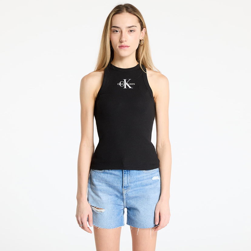 Majica bez rukava CALVIN KLEIN Calvin Klein Jeans Monologo Rib Tank Top Crna | J20J225301 BEH