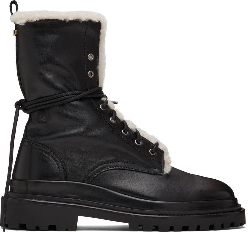 Odjeća ISABEL MARANT Isabel Marant Ghiso Shearling-Lined Leather Boots Crna | 24HBO0090FB-B4A07S