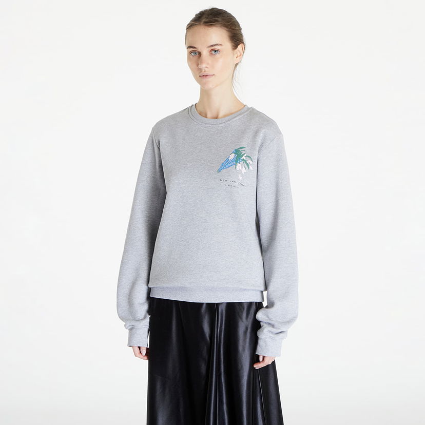 Dukserice Queens Dej Mi Radši Kytku V Květináči Crewneck Siva | QNS_042