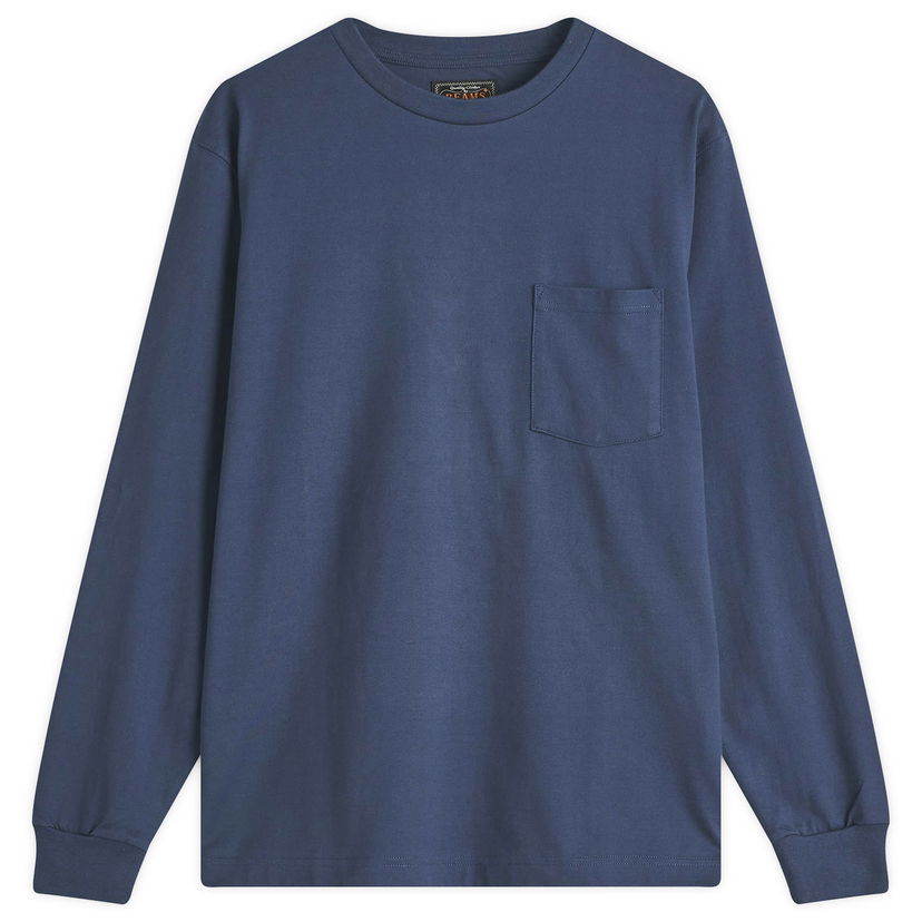 Majica kratkih rukava BEAMS Beams Plus Long Sleeve Pocket Tee, Size Large Plava | 3814-0066-156-79