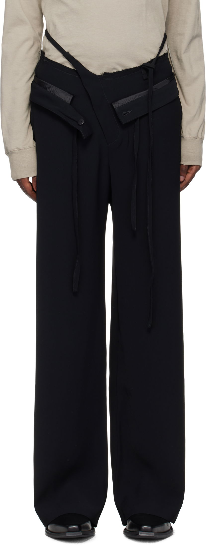 Hlače Ottolinger Ottolinger Double Fold Suit Trousers Crna | 1230801921