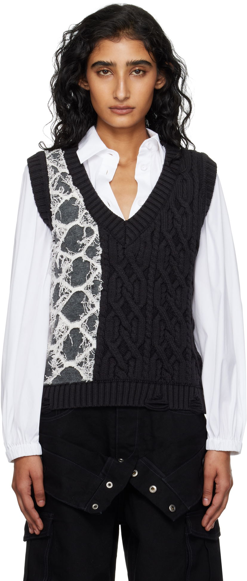 Prsluk Andersson Bell Andersson Bell Boucle Cable Patchwork Knit Vest Višebojno | atb1355w