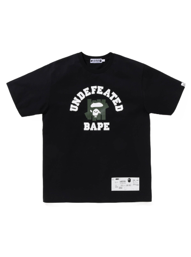 Majica kratkih rukava BAPE Undefeated x College Tee Crna | 1I73-110-921