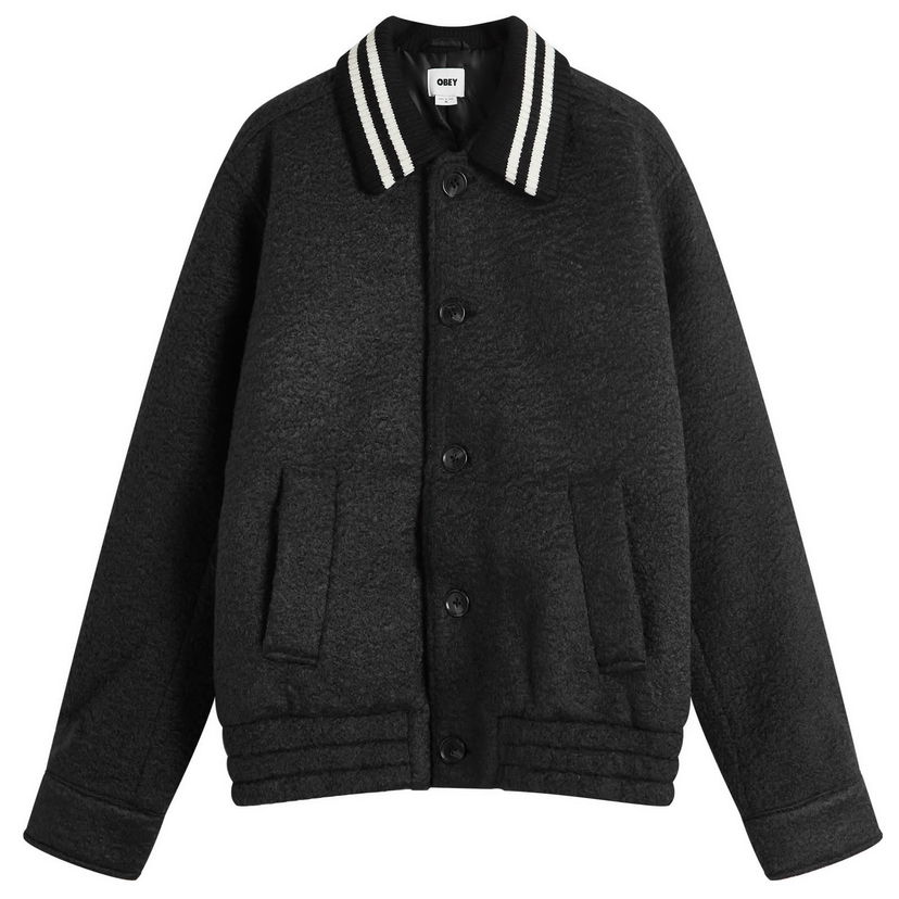 Bomber jakna OBEY Saunders Rib Collar Crna | 121800571-BLK