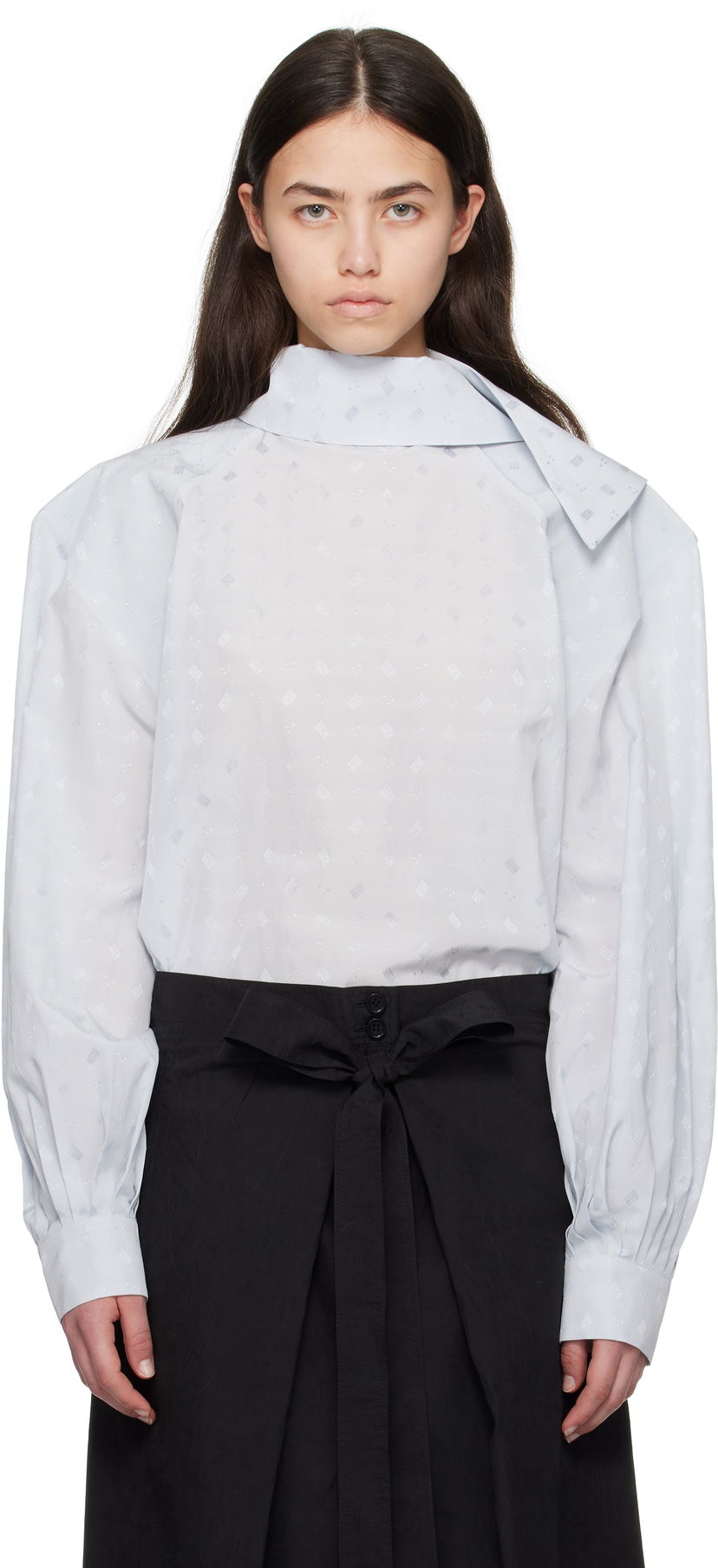 Košulja Marni Marni Viscose Jacquard Balloon Blouse Plava | TTMA0381A0 UTVA48