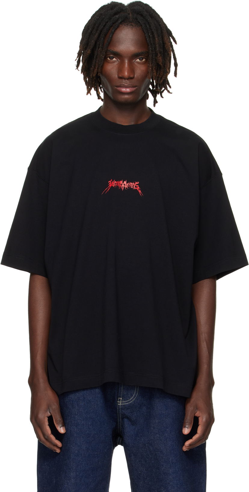 Majica kratkih rukava VETEMENTS Vetements Metal Logo Regular Fit T-Shirt Crna | UH76TR600B