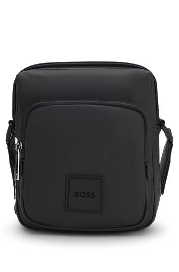 Torba za rame BOSS Coated Fabric Reporter Bag with Logo Patch Crna | 50548183, 0