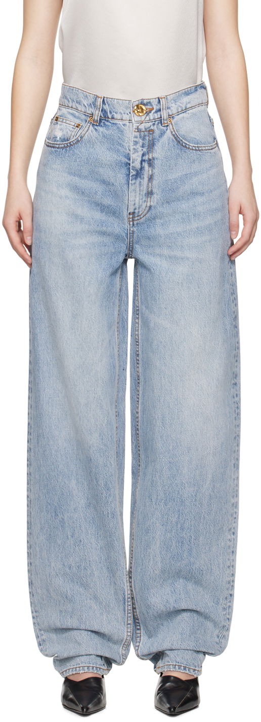 Jeans ZIMMERMANN Zimmermann Natura Oversize Barrel Jeans Plava | 9212PS241
