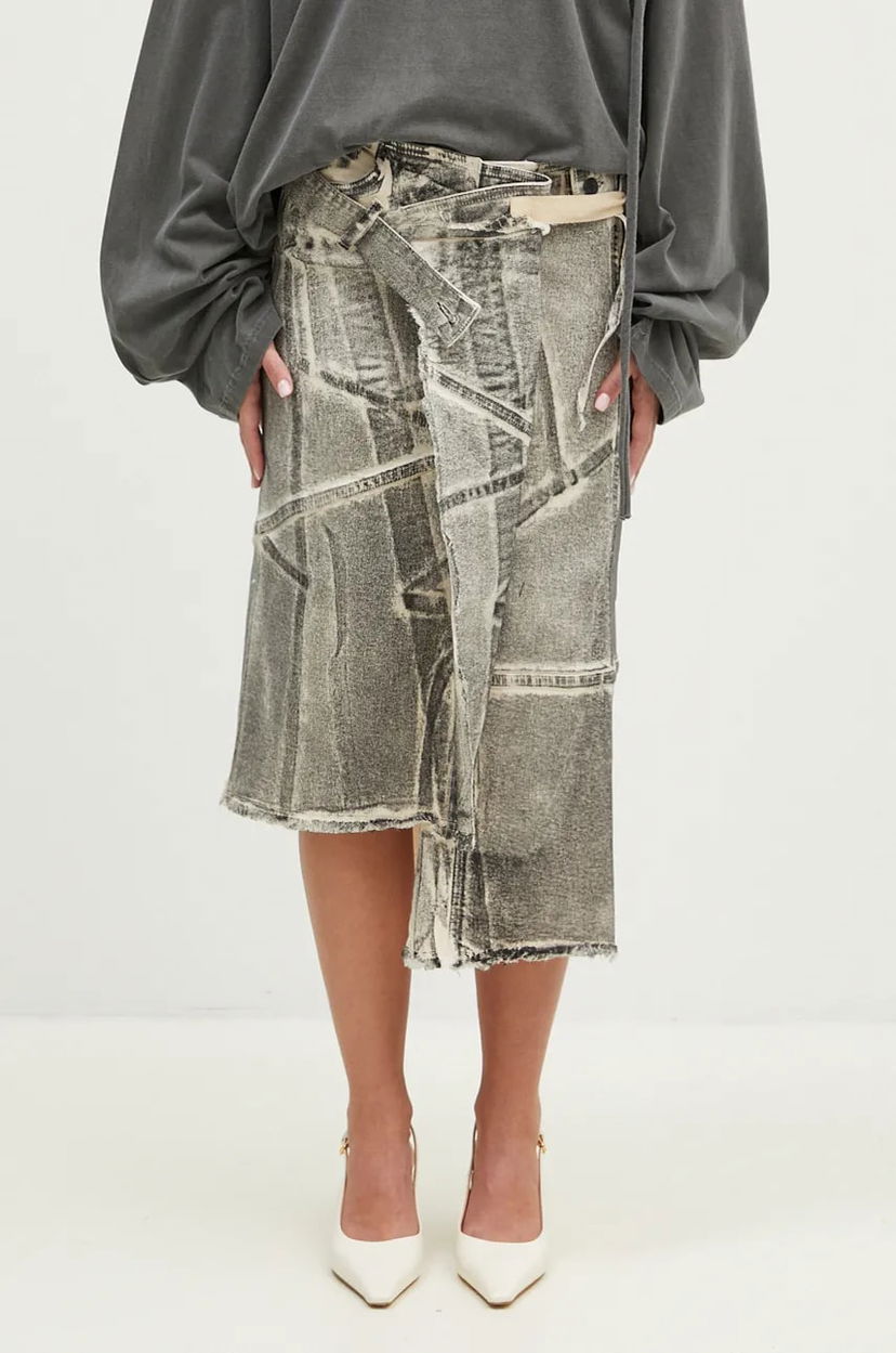 Suknja Ottolinger Ottolinger Denim Wrap Mini A-Line Skirt Siva | 1170404921