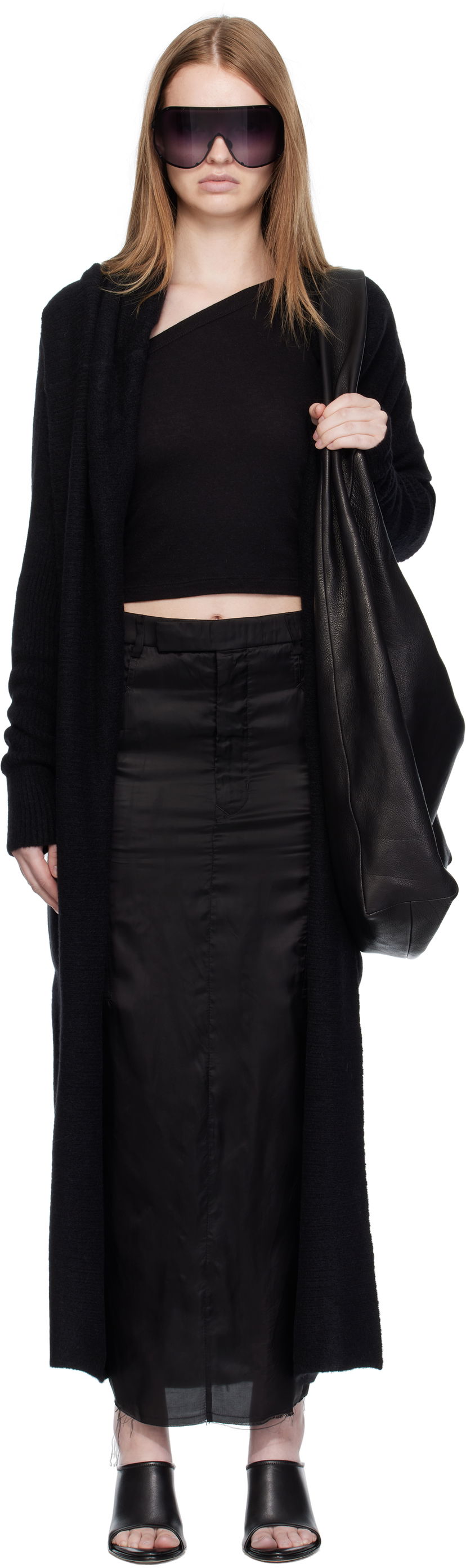 Džemper Rick Owens Rick Owens Concordians Long Cardigan Crna | RP02E4667 KWP