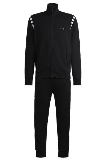 Trenerka BOSS Regular-Fit Tracksuit with Stripe Inserts Crna | 50533738