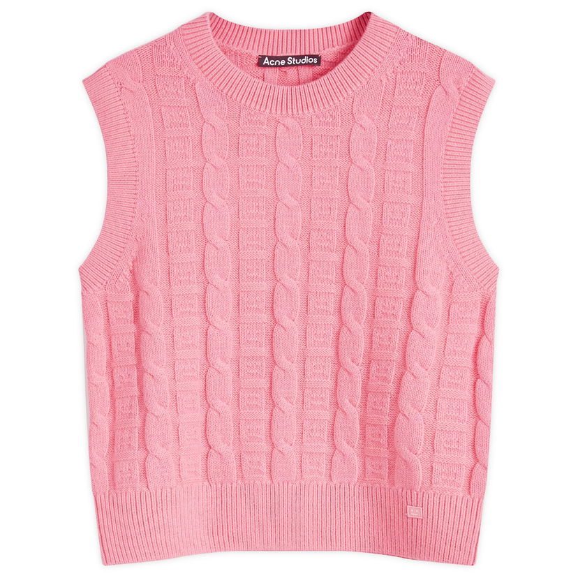 Džemper Acne Studios Face Knitted T-Shirt Ružičasta | C60091-CKQ