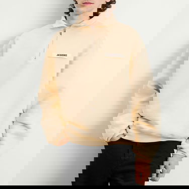 Dukserice Jacquemus Jacquemus Grosgrain Zip Sweat, Size Large Bež | 25ESSM00313AJ00174-150, 5