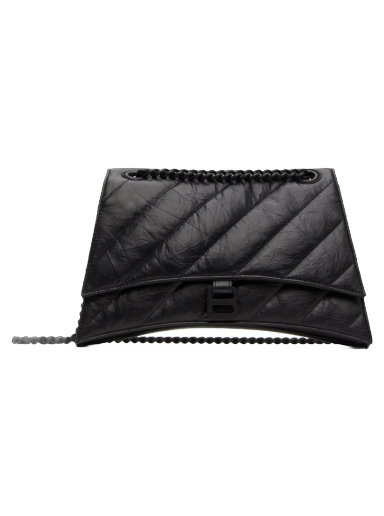 Torba za rame Balenciaga Medium Crush Chain Bag Crna | 716393 210IY