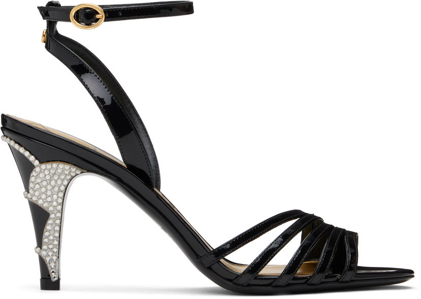 Dodaci Valentino Valentino Garavani Ladycrush Patent Leather Heeled Sandals Crna | 6W2S0LD3SWK