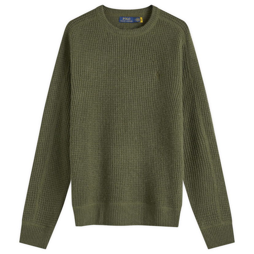 Džemper Polo by Ralph Lauren Ralph Lauren Men's Waffle Knit Sweater, Large Zelena | 710956807001